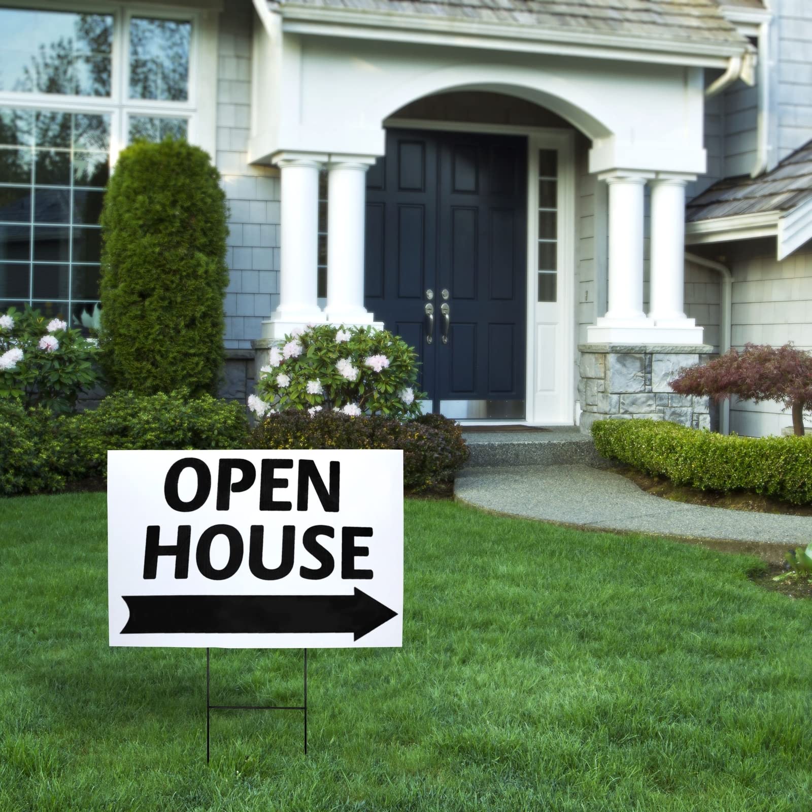 Juvale blank yard sign panel with stake for outdoor display and DIY customization.
