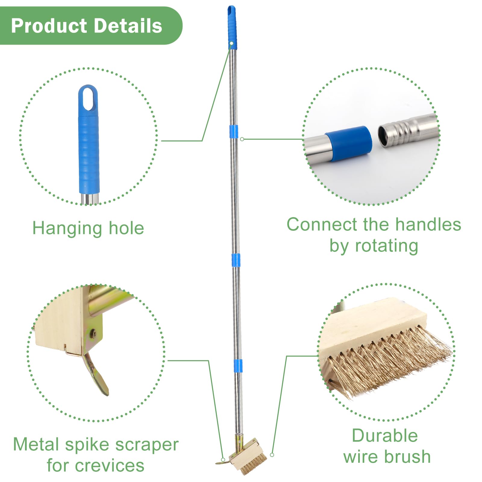 Juxifyron grout cleaner brush attachment to clean crevices between pavers.