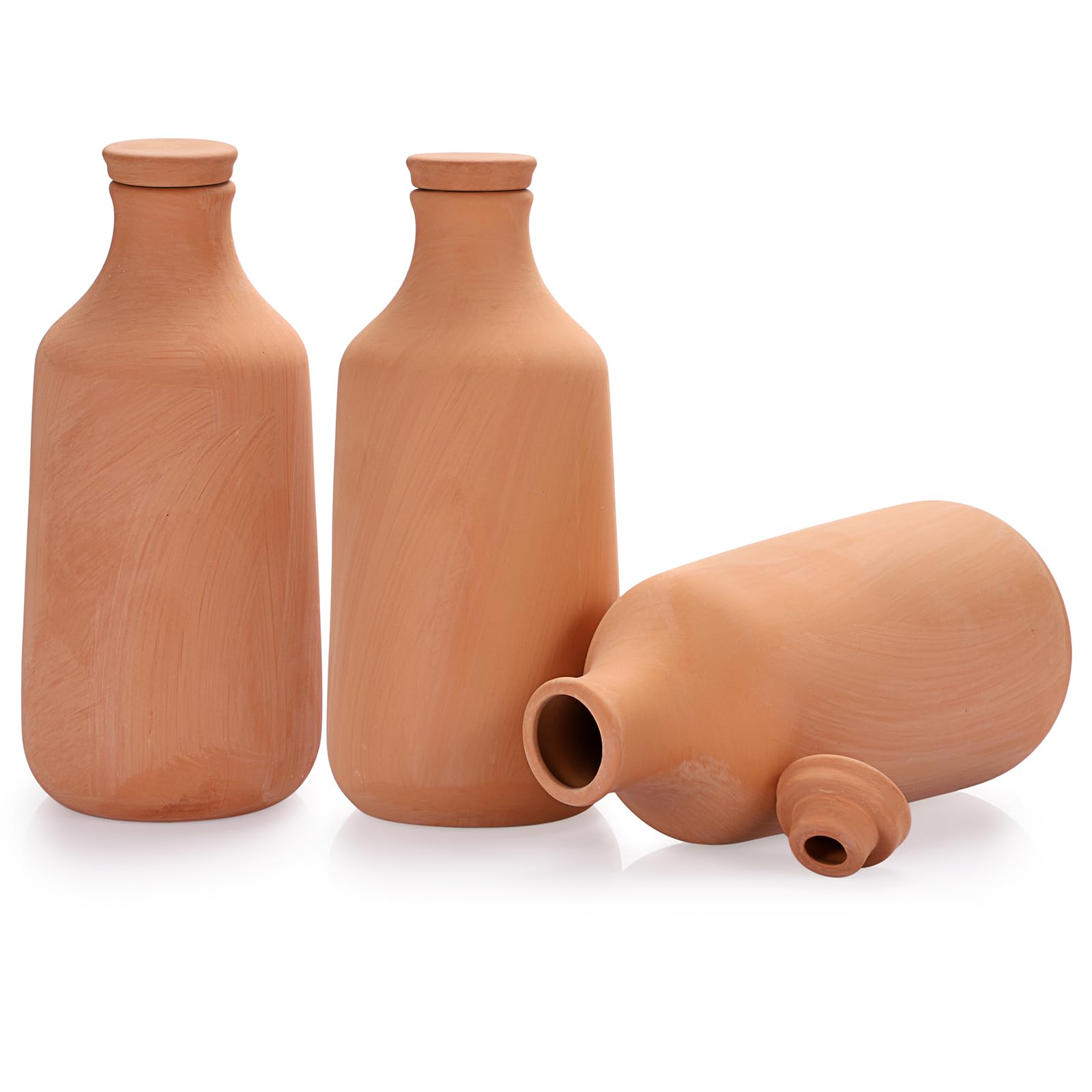 JUXYES terracotta self-watering pot lid close-up for easy refilling and maintenance.