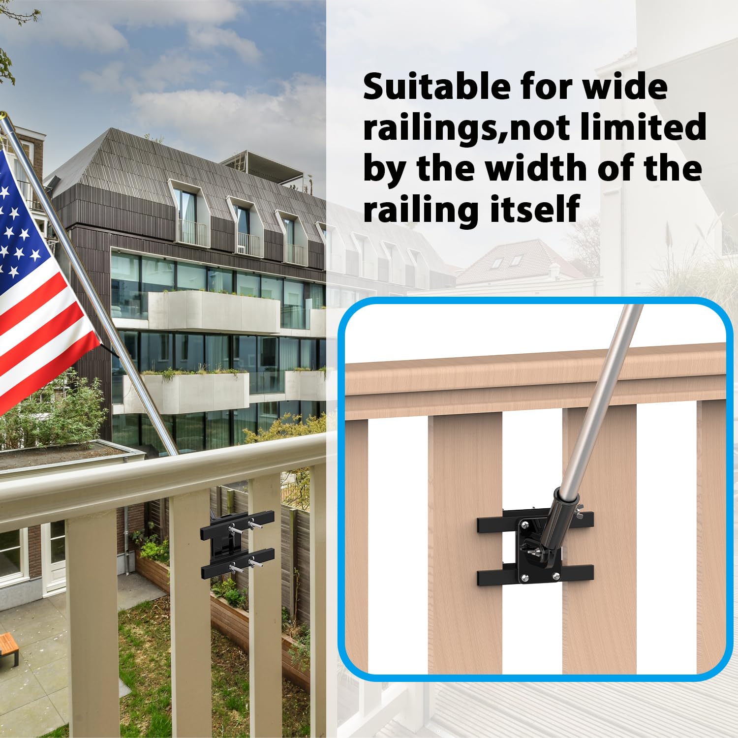 Compatible with 1-inch diameter flagpoles for wide use.