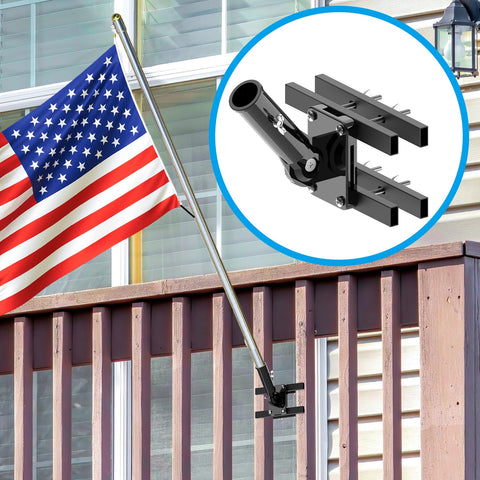 JUYEER flagpole mount angle adjustable from 0 to 180 degrees for precise positioning.
