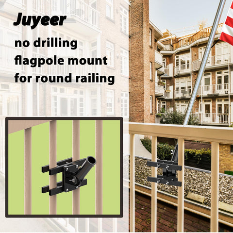 Durable JUYEER flagpole bracket provides lasting stability for outdoor setups.