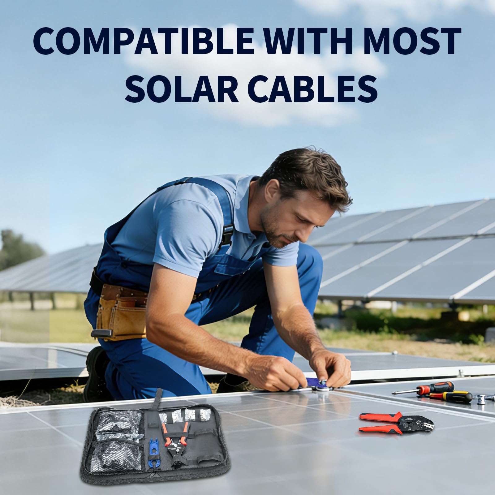 JUYLTOOL kit set up for on-site solar projects under varied weather