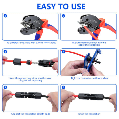 JUYLTOOL IP67 waterproof solar connectors ideal for rugged environments.