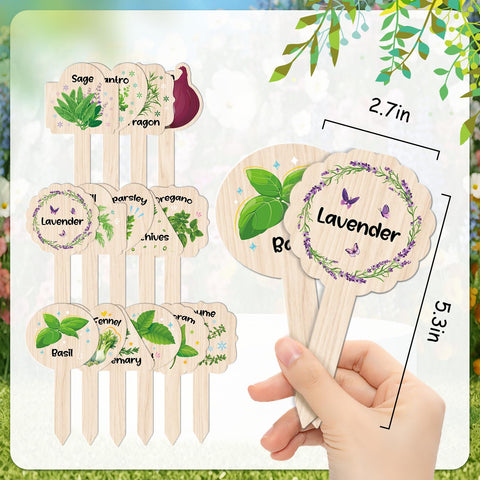 JUYRLE wood-grain herb labels enhance herb identification at a glance