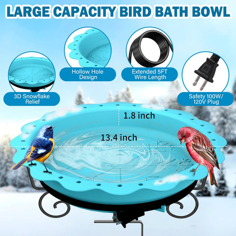 Jvgoo bird bath thermostat control provides efficient warming during chilly days