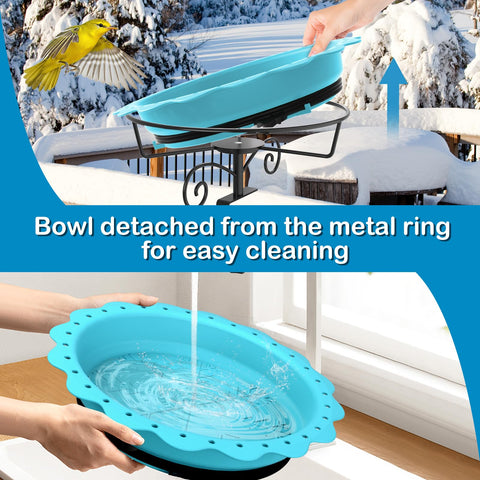 Jvgoo water bowl has large capacity reducing refills during busy birdwatching sessions
