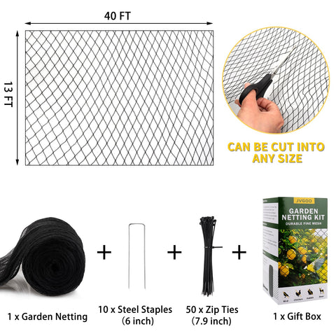 Jvgoo bird netting around chicken coop deters pests and keeps birds out.