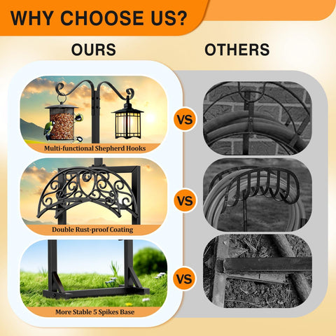 Jvgoo heavy-duty metal with powder coating resists rust in all weather.
