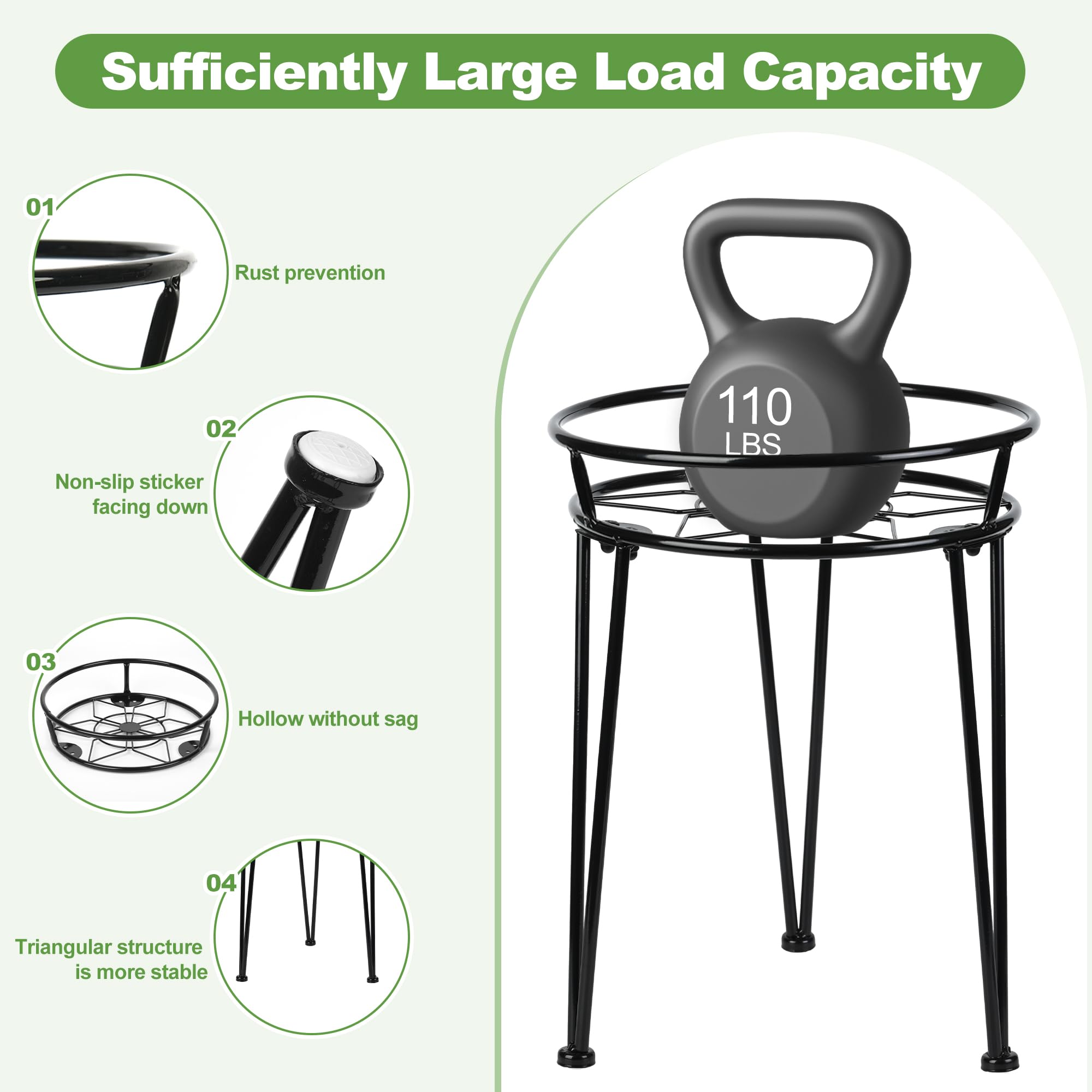 Jvtoo plant stand suitable for indoor-outdoor use in any space.