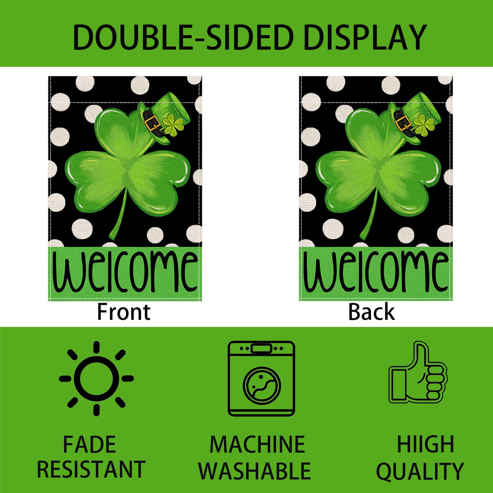 JVUZIQ double-stitched garden flag provides durable outdoor decor