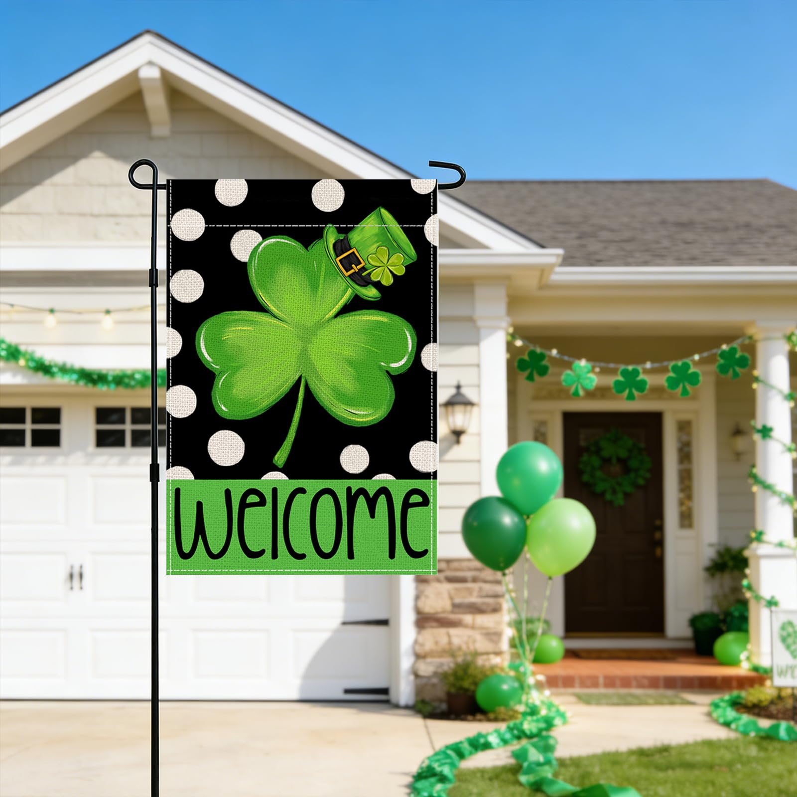 JVUZIQ welcome spring flag with hummingbird motif for welcoming front yard