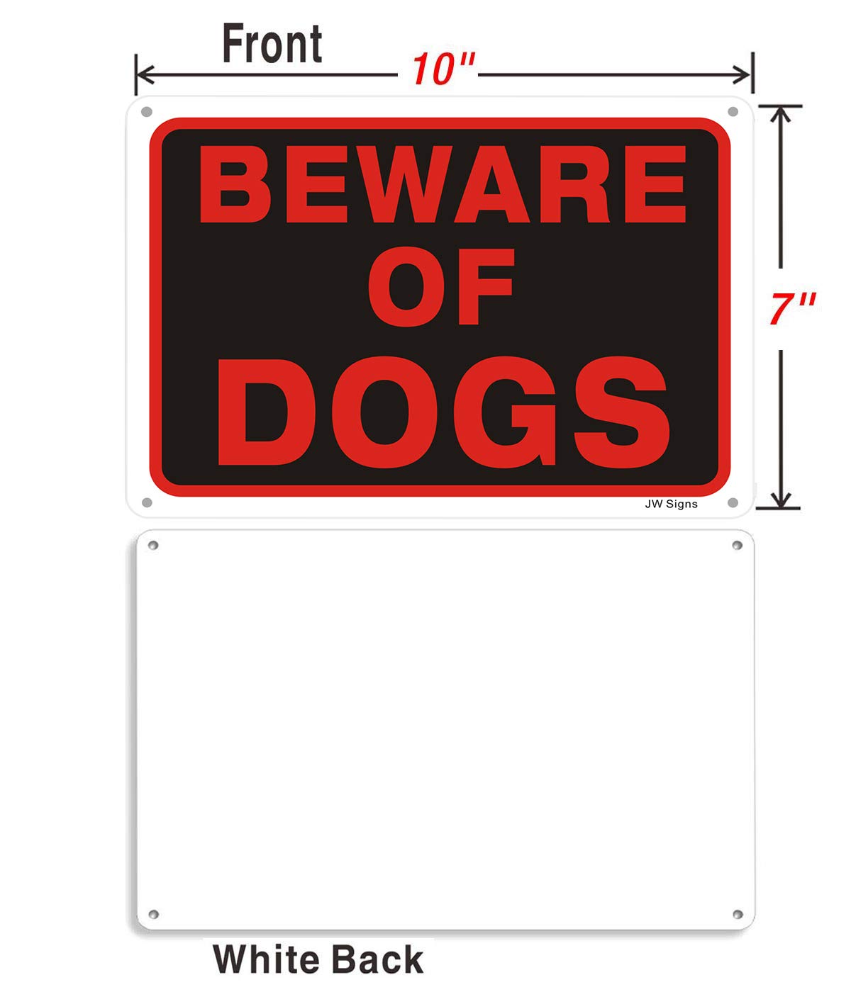 JW Signs warning sign with reflective coating for nighttime visibility.