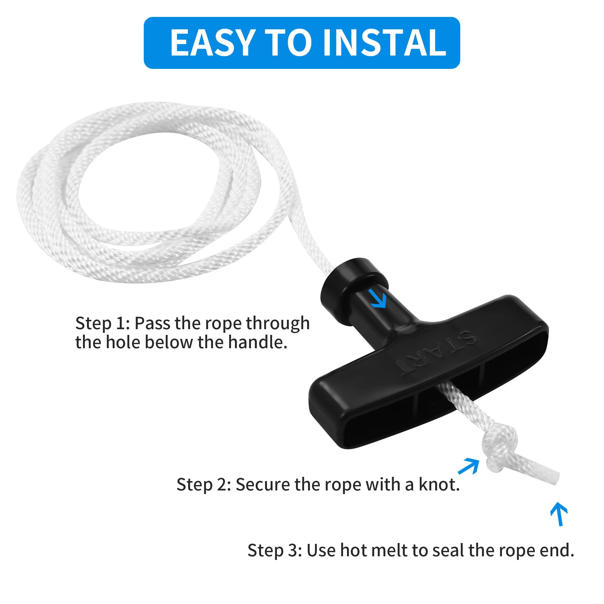 Jwodo recoil starter kit includes two cords and handles for easy replacement.
