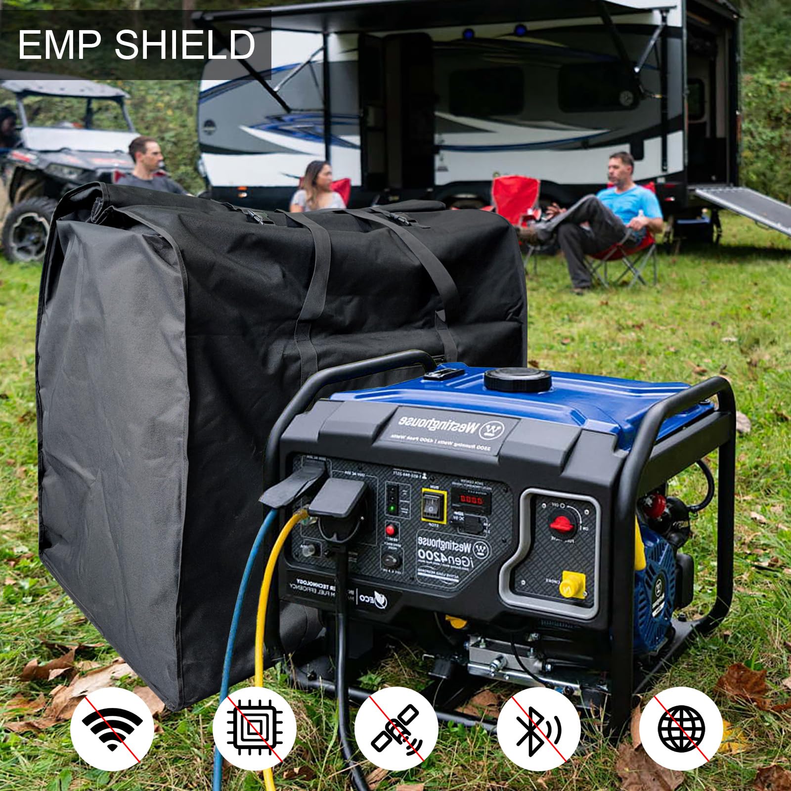 JXE JXO Faraday Bag for solar panels shields devices from EM interference during field work.