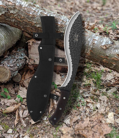 JXE JXO machete showcases a compact, portable design for backpack trips.