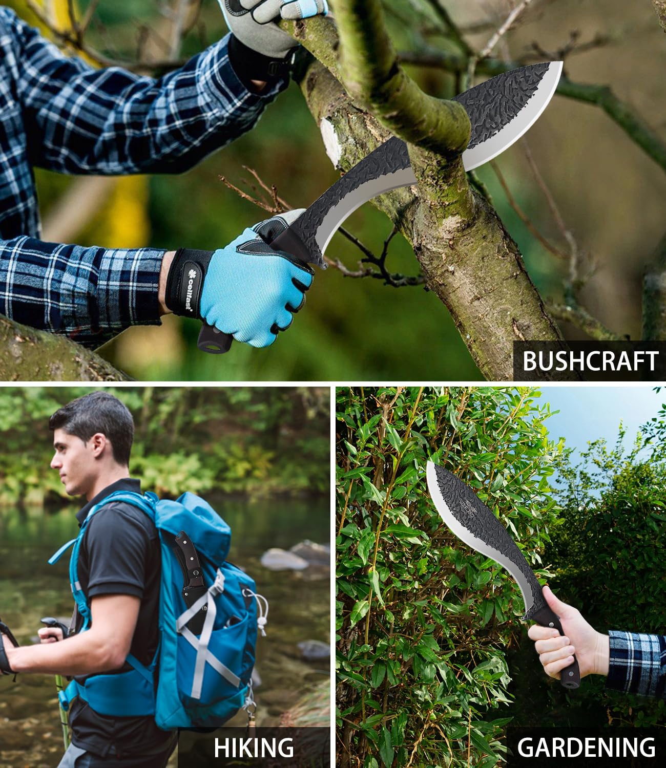 JXE JXO machete 3Cr13 steel provides rust resistance and edge durability in outdoor tasks.