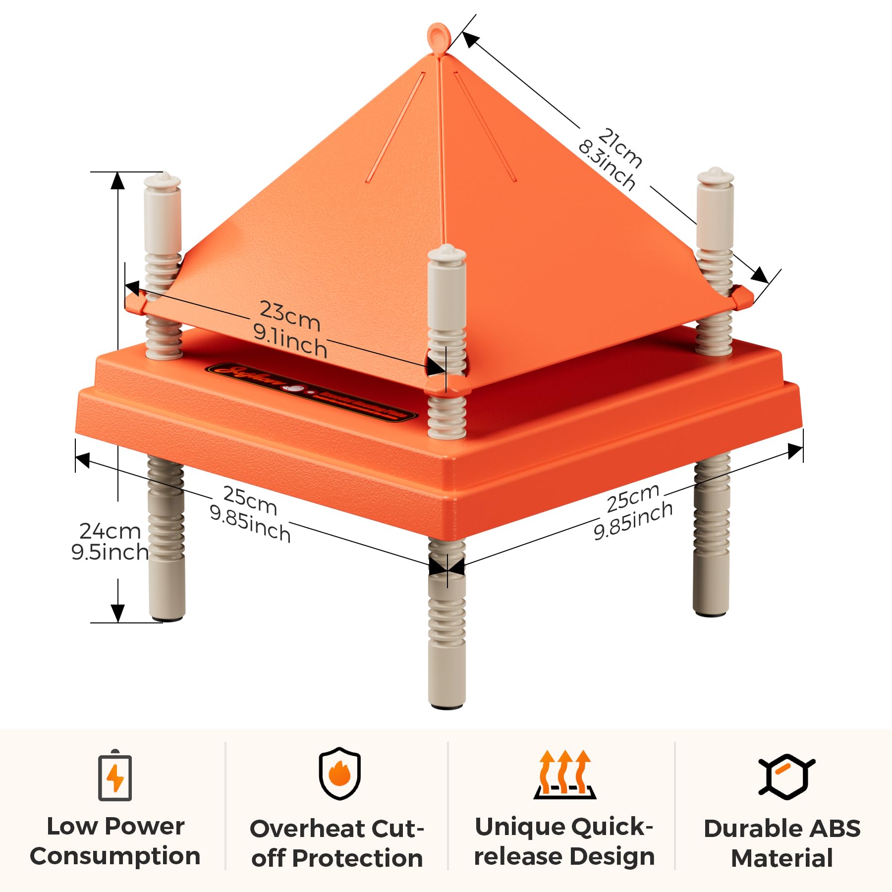 JXJHOVV Anti-Roosting Cone top keeps the surface clean for easy maintenance.