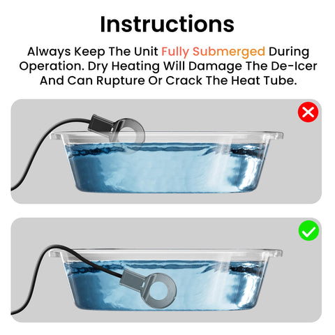 JXJHOVV de-icer installed submerged for safe, effective operation.