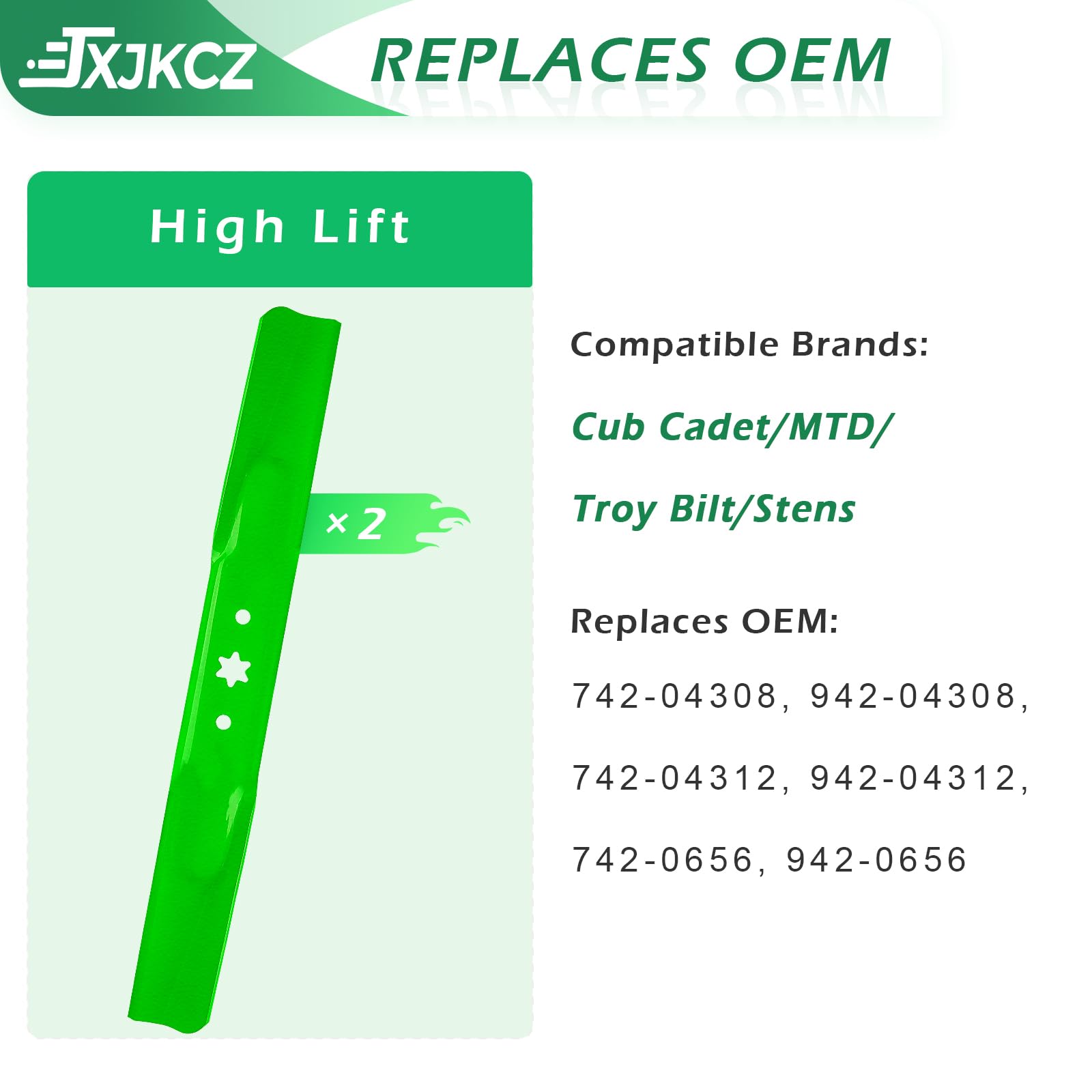 JXJKCZ Troy-Bilt Pony 42X blades for better grass pickup.