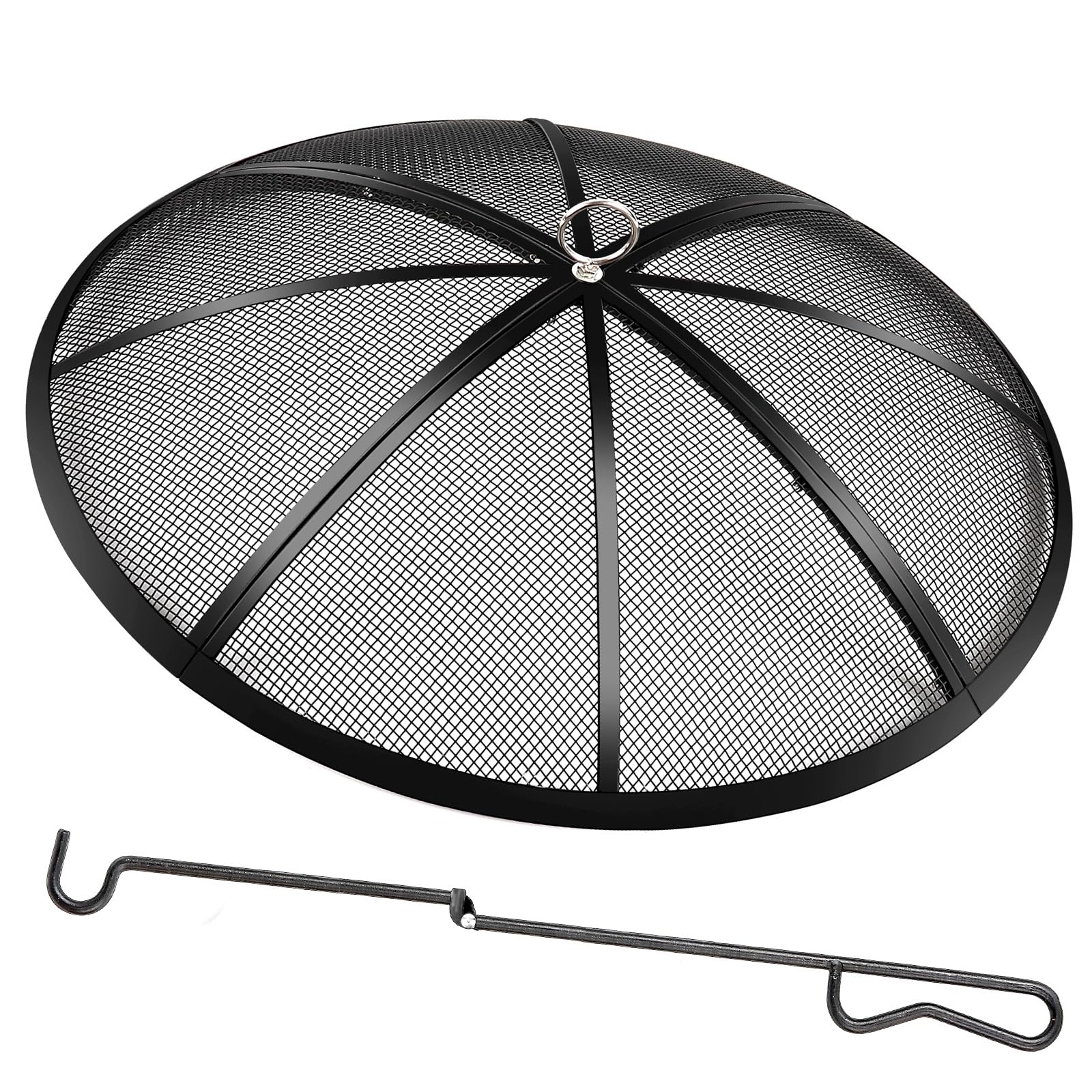 JXLXYY fire pit screen 40-inch diameter blocks sparks for safer outdoor fires.