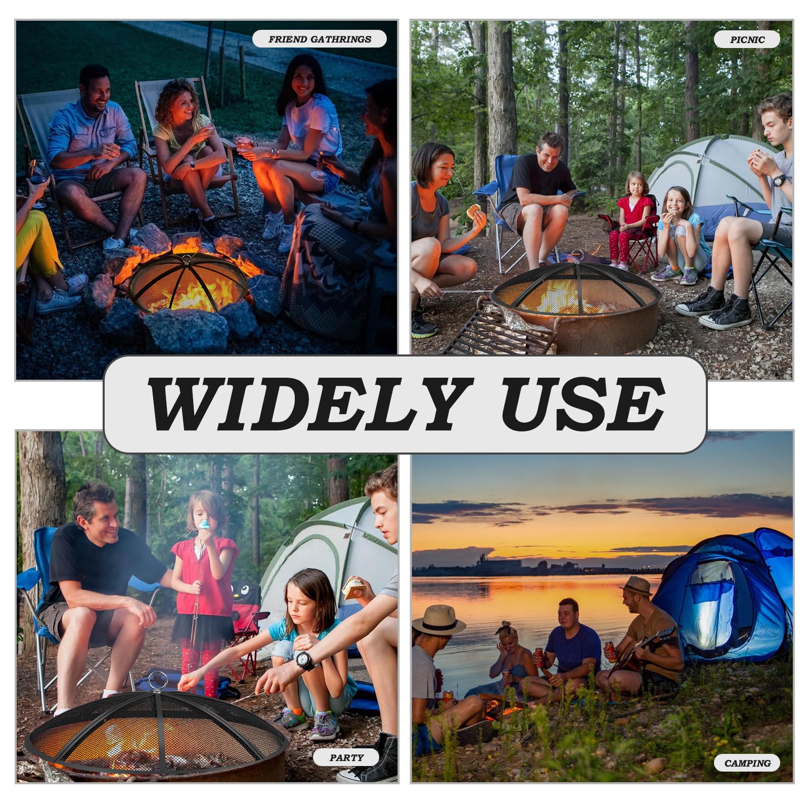 JXLXYY versatile screen fits various fire pits for bonfires and beaches.