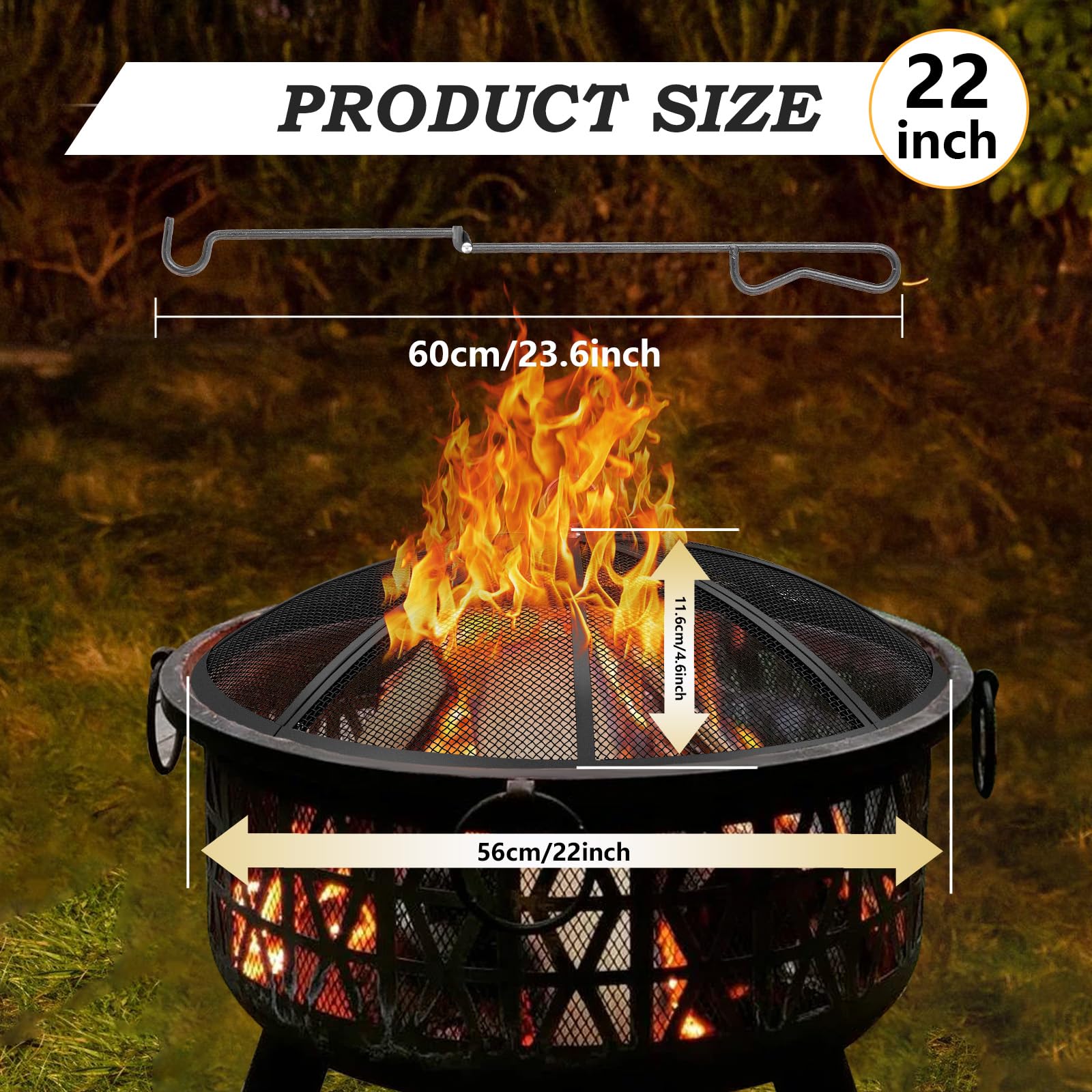 JXLXYY Heavy-duty metal mesh fire pit screen provides durable protection.