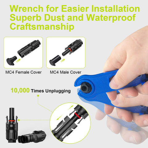 JXMXRPV 10AWG connectors for compatibility with common solar cables.