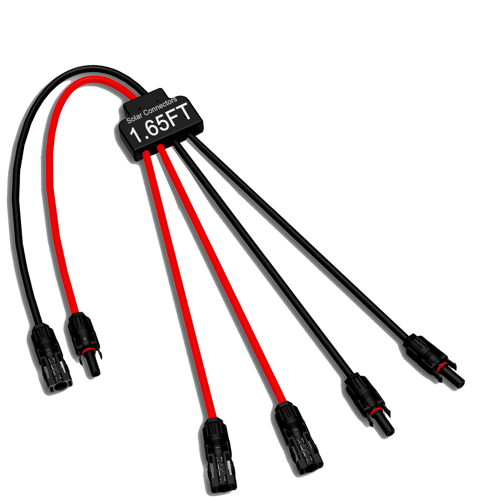 JXMXRPV solar connectors enabling expanded 2-to-4 panel configurations for versatile setups.