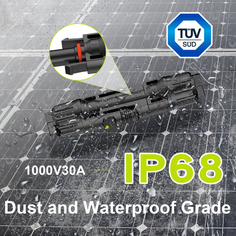 JXMXRPV solar panel connector IP68 pair for weatherproof operation.