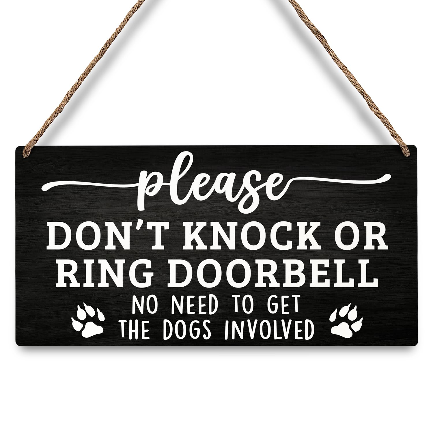 JXREQ Don't Knock or Ring Sign on front door adds warm welcome.