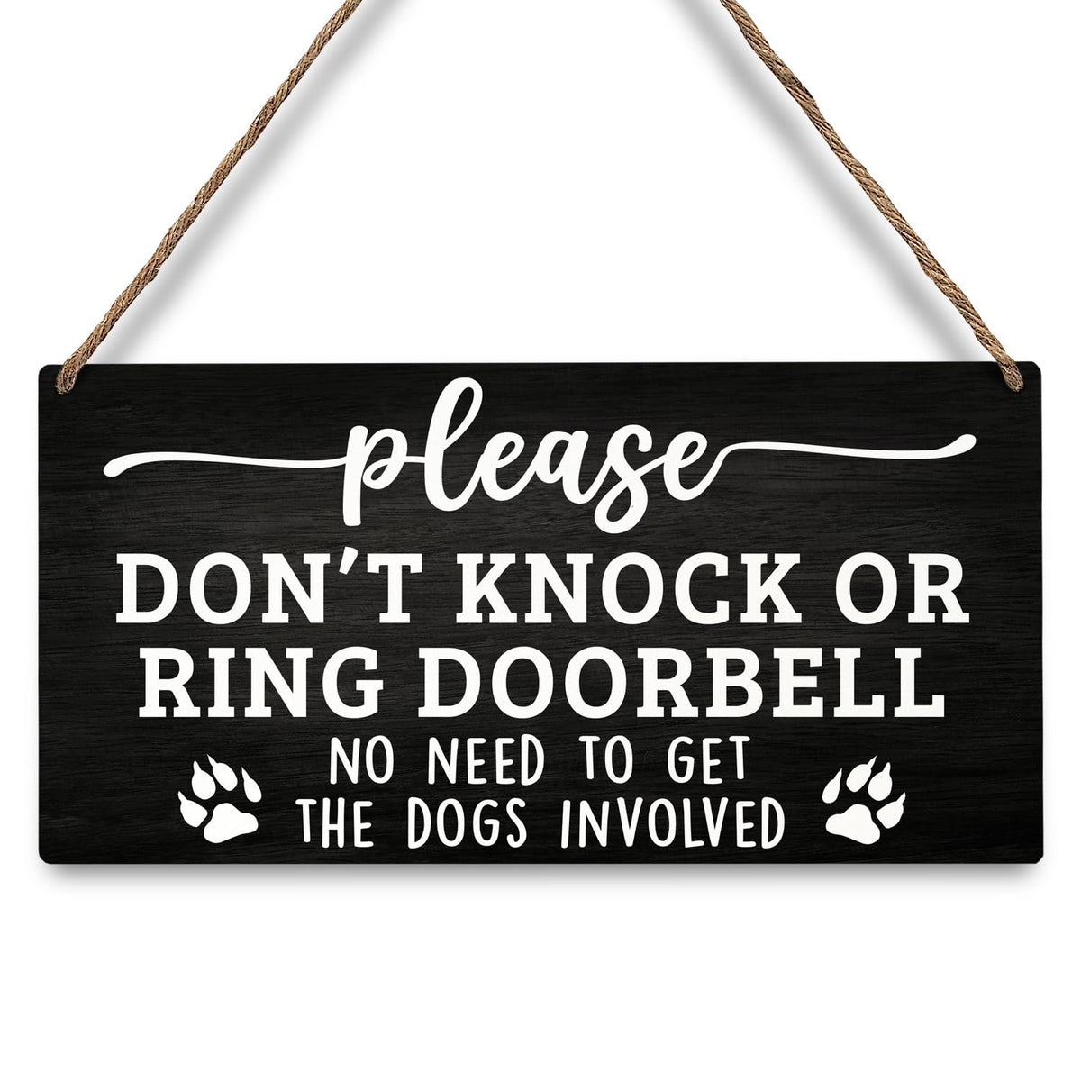 JXREQ Don't Knock or Ring Sign on front door adds warm welcome.