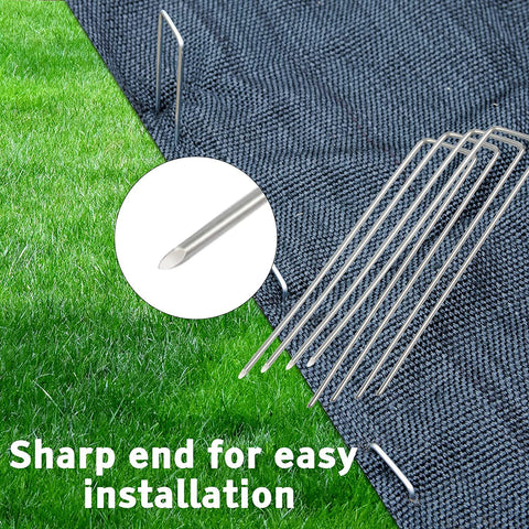 Galvanized steel stakes by Jxrhy shown in close-up for rust resistance and durability.