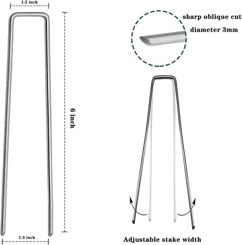Jxrhy U-type 6-inch garden stakes for strong ground penetration