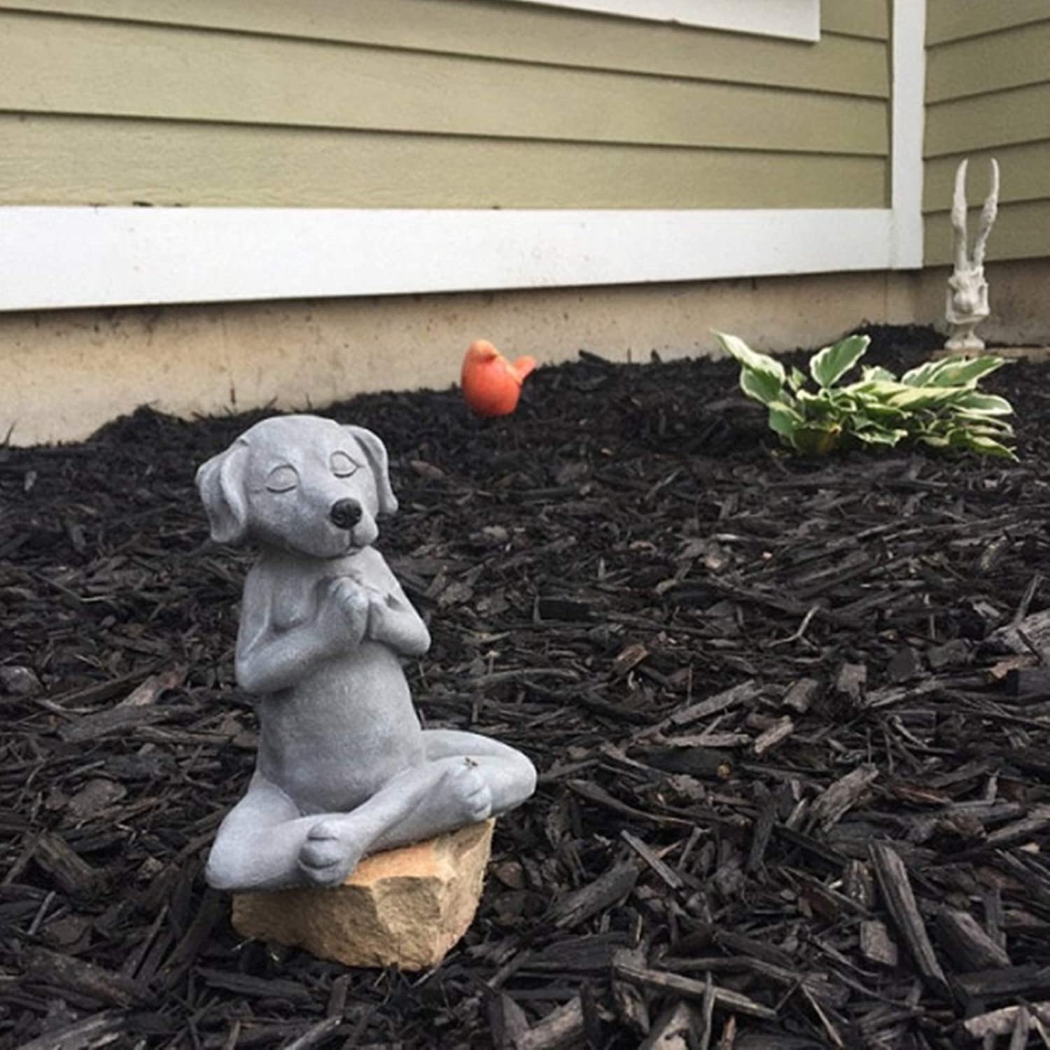 Jxueych Outdoor resin dog sculpture fits desk, shelf, or garden