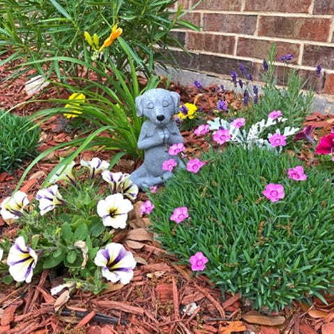 Jxueych Outdoor resin dog statue withstands weather with enduring color