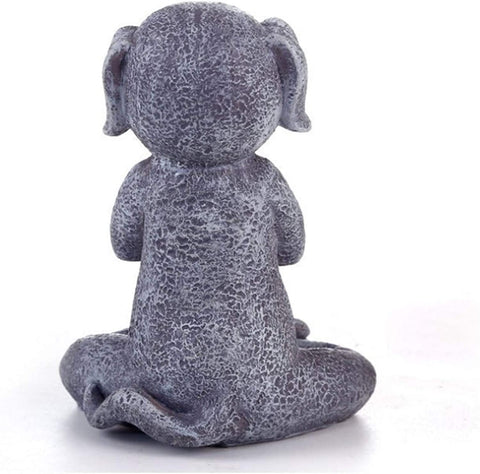 Jxueych Zen Dog miniature for fairy gardens adds calm ambiance