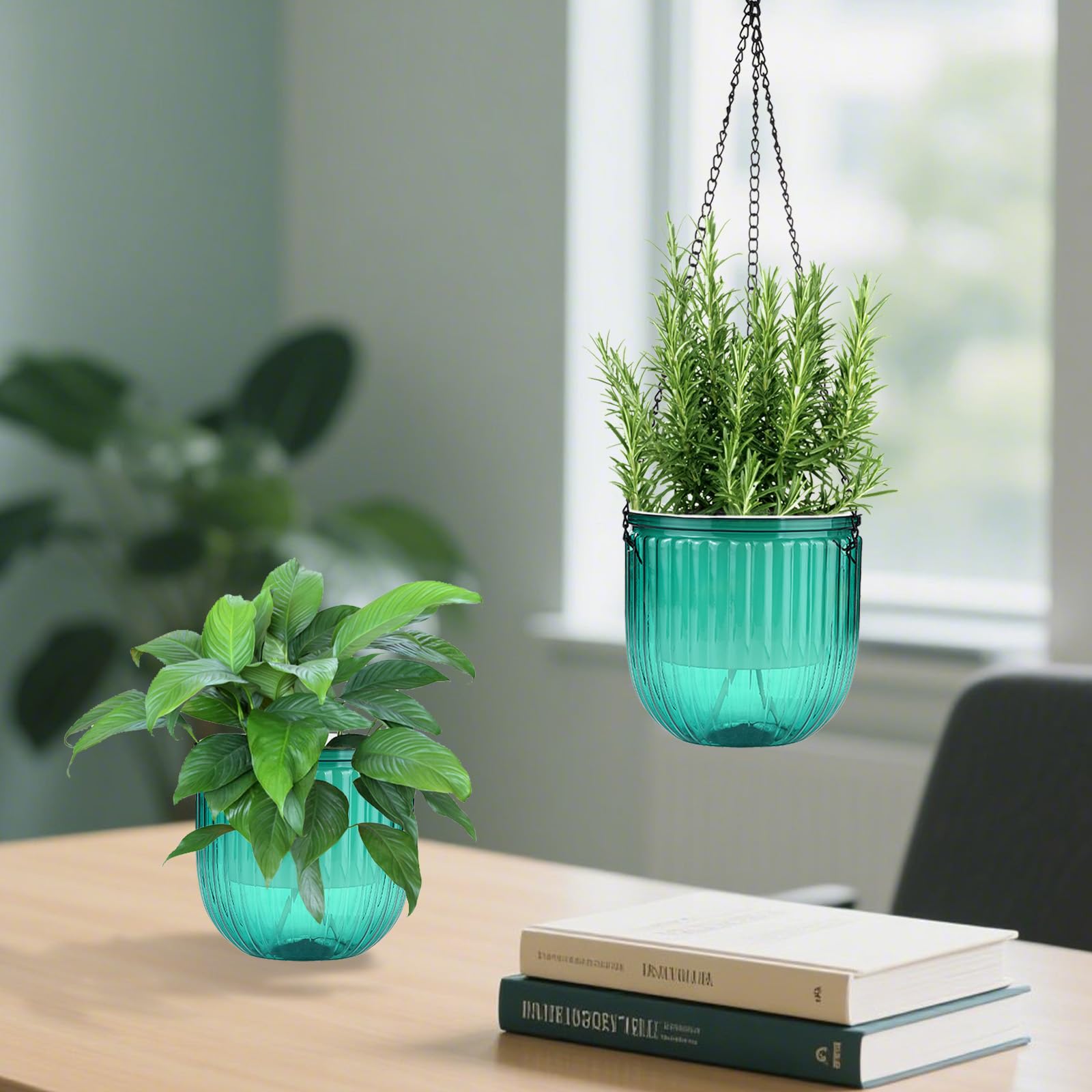 JxyHauteresce indoor/outdoor hanging planter set for flexible placement