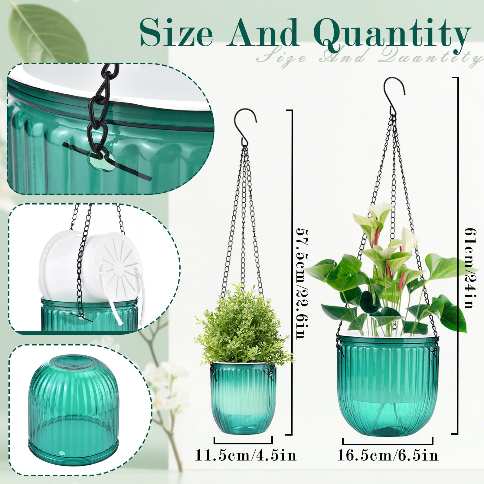 JxyHauteresce self-watering hanging planter 4.5-inch perfect for smaller plants.
