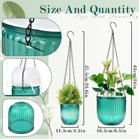 JxyHauteresce self-watering hanging planter 4.5-inch perfect for smaller plants.