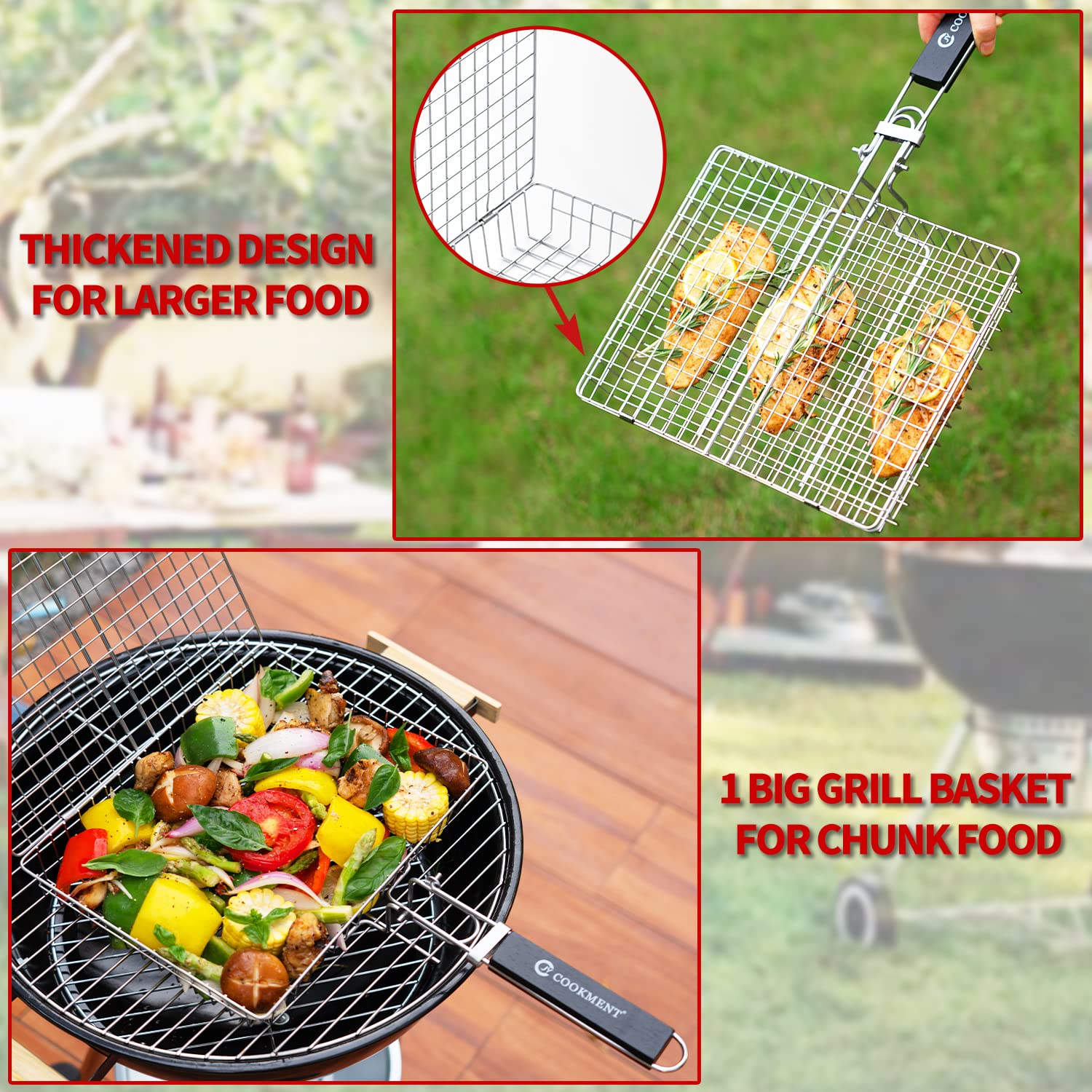 JY COOKMENT grill basket arrives ready as a thoughtful gift with sturdy packaging.