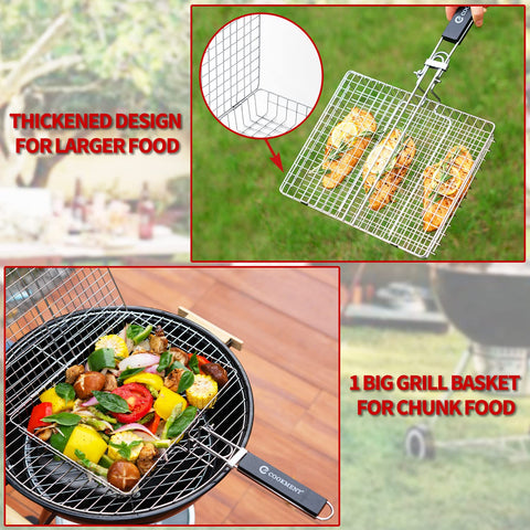 JY COOKMENT grill basket arrives ready as a thoughtful gift with sturdy packaging.