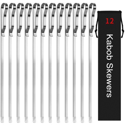 JY COOKMENT 17-inch flat-blade kabob skewers ensure even cooking on the grill