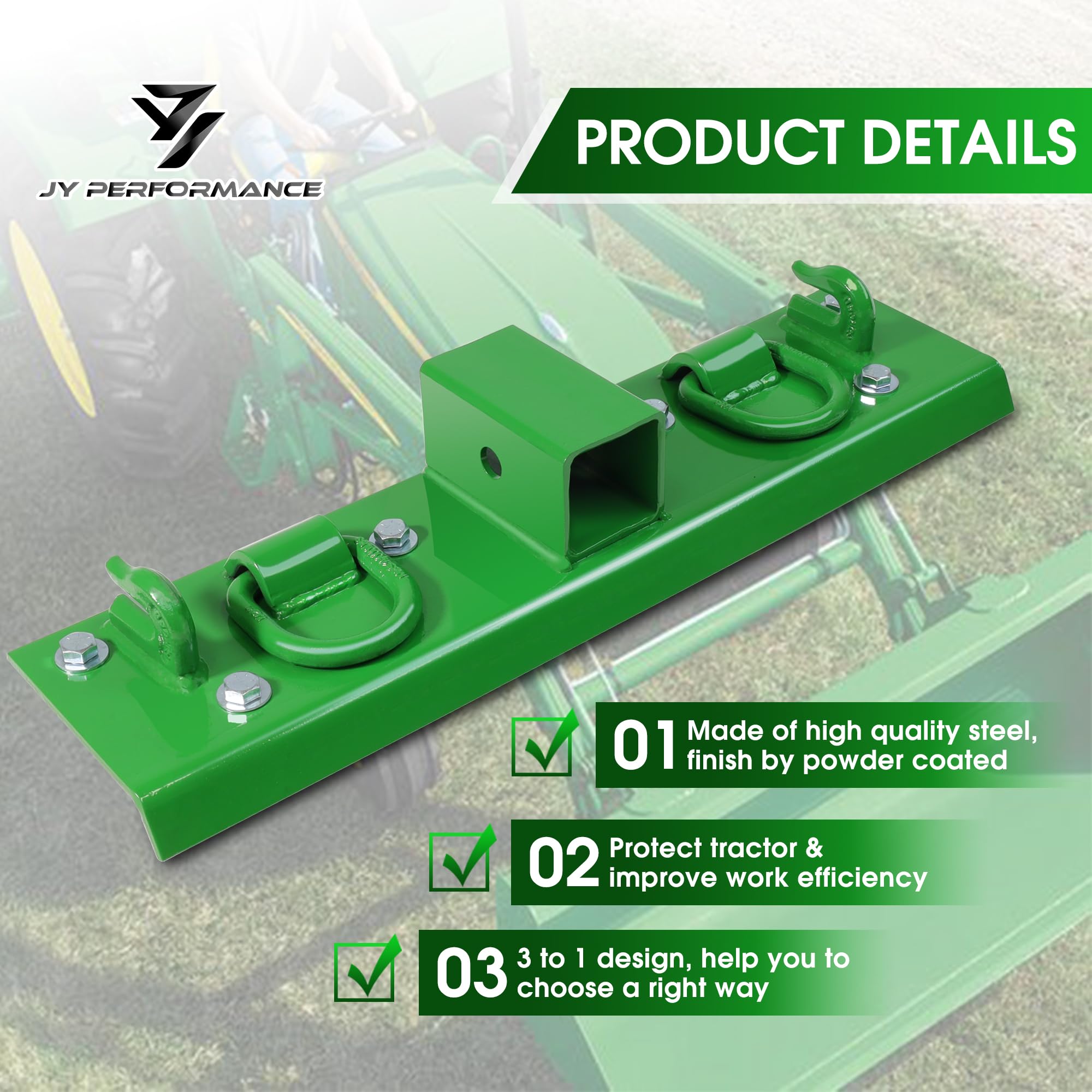 JY PERFORMANCE grab handle and D-ring plate enable versatile cargo securing.