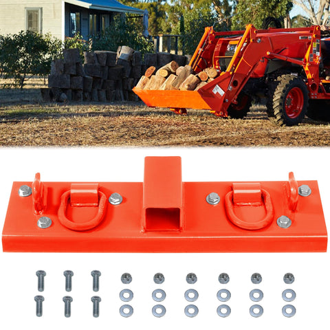 JY PERFORMANCE tractor grab hooks on Kubota bucket edge securely securing cargo