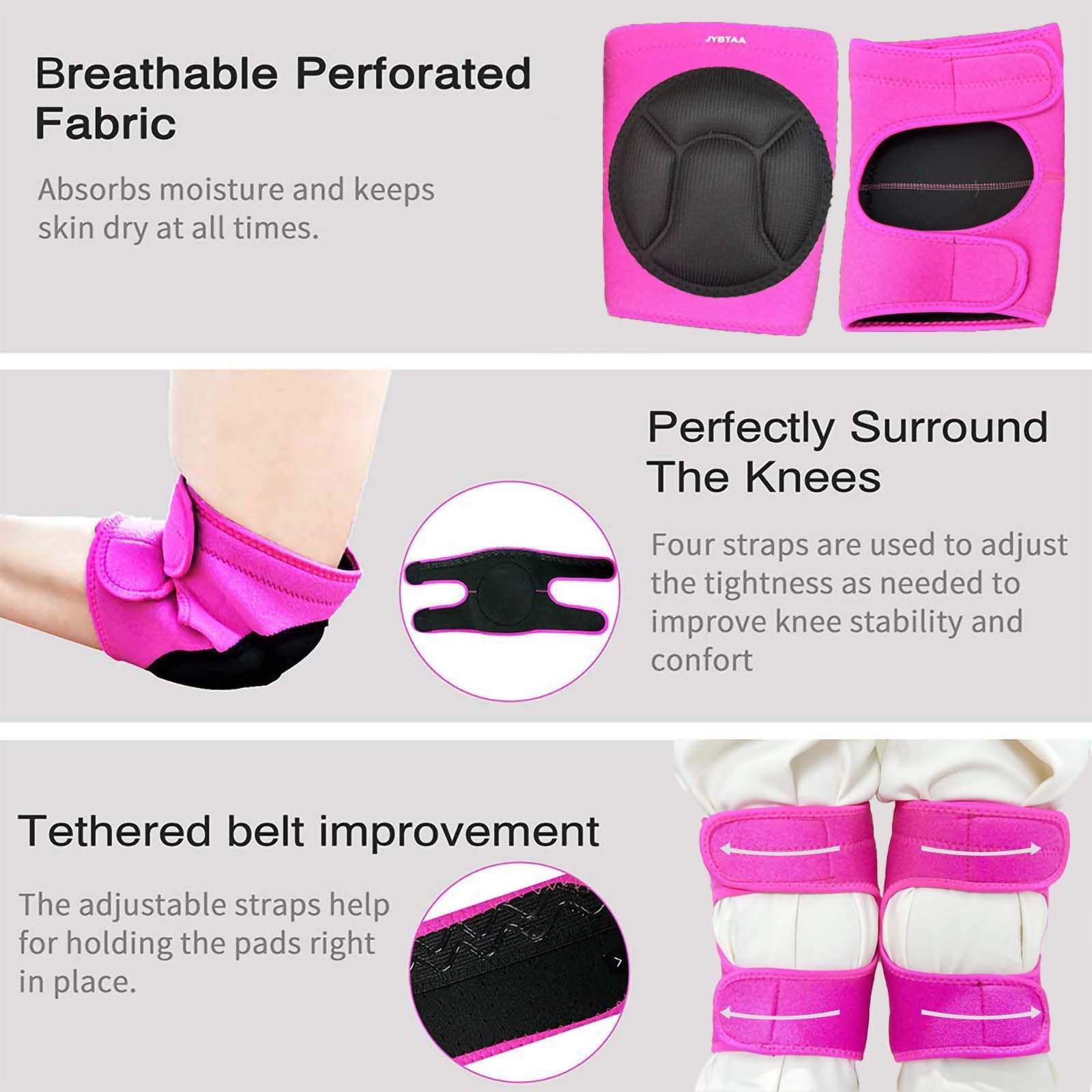 JYBTAA knee pads available in four sizes for a snug fit.