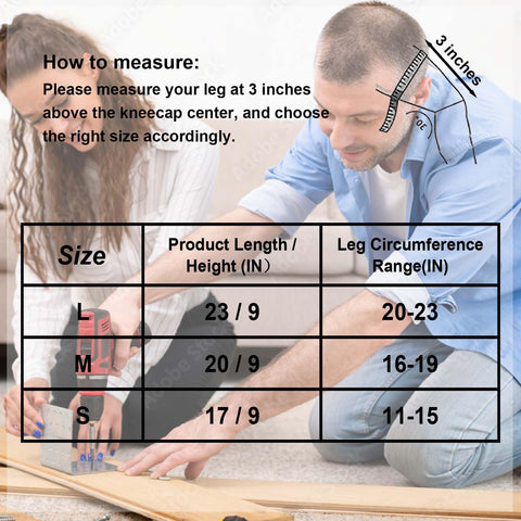 JYBTAA knee pads available in sizes S, M, and L for a comfortable fit.