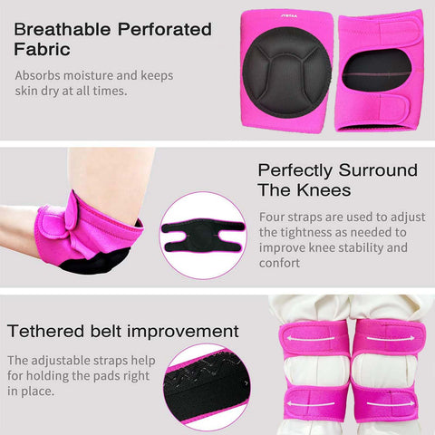 JYBTAA knee pads soft inner liner providing gentle cushioning during kneeling.