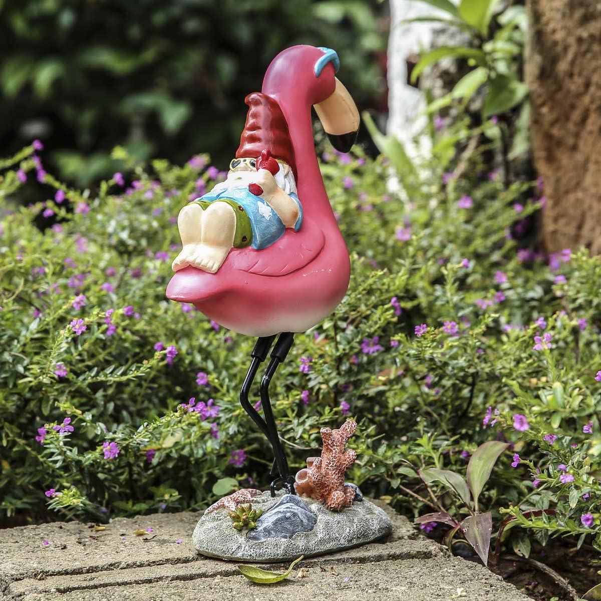 Jy.Cozy patio lawn gnome decor brightening a sunny corner