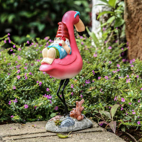 Jy.Cozy patio lawn gnome decor brightening a sunny corner